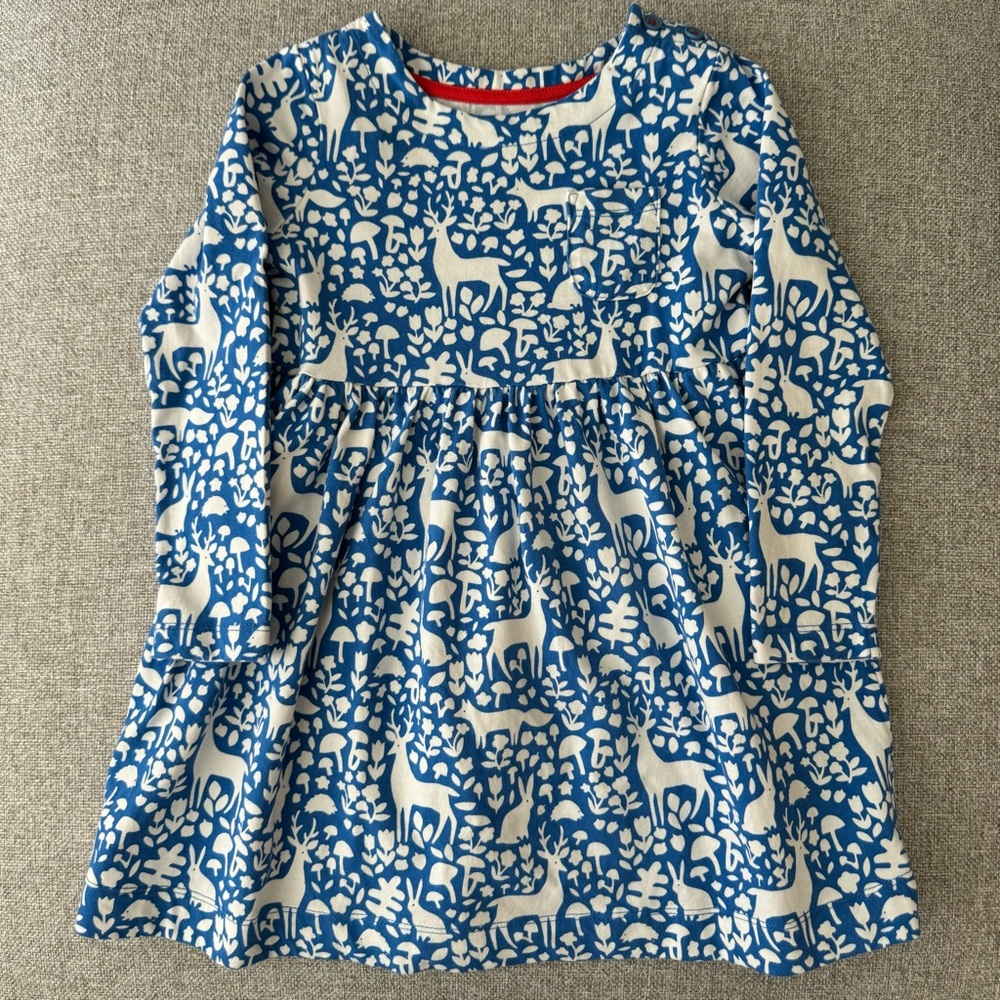 Mini Boden Girls Woodland Print Jersey Dress - Picture 5 of 6
